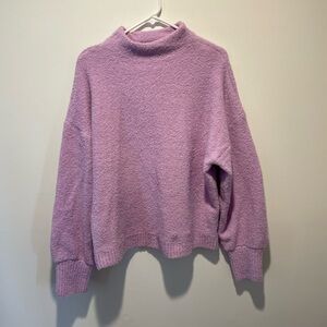 Marled Mock Neck Sweater Lavender Size XL